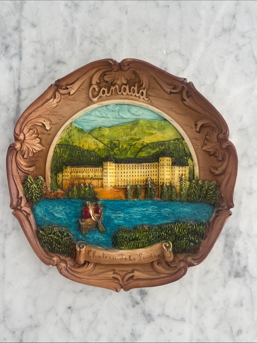 Vintage Canada Chateau Lake Louise Decorative Wall Plaque Souvenir